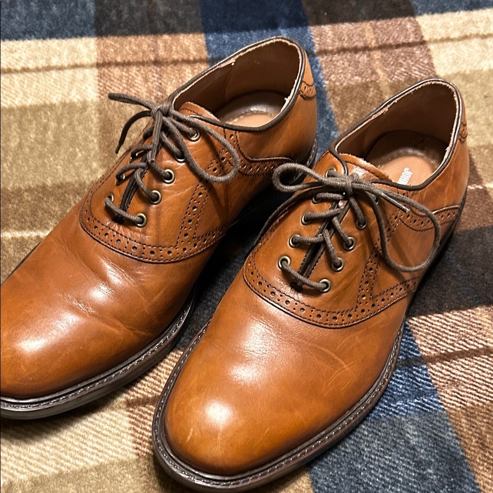 Johnston & Murphy Tan Leather Oxfords